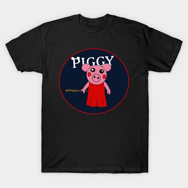 Funny Cute Piggy T-Shirt by FreeKidsArt